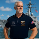 US Navy Veteran Polo Shirt – 250th Anniversary Custom Rank & Text
