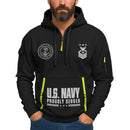 Custom US Navy Ranks Quarter Zip Hoodie TQZ03