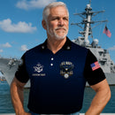 US Navy 250th Anniversary Polo Shirt – Gradient Design with Custom Rank & Text