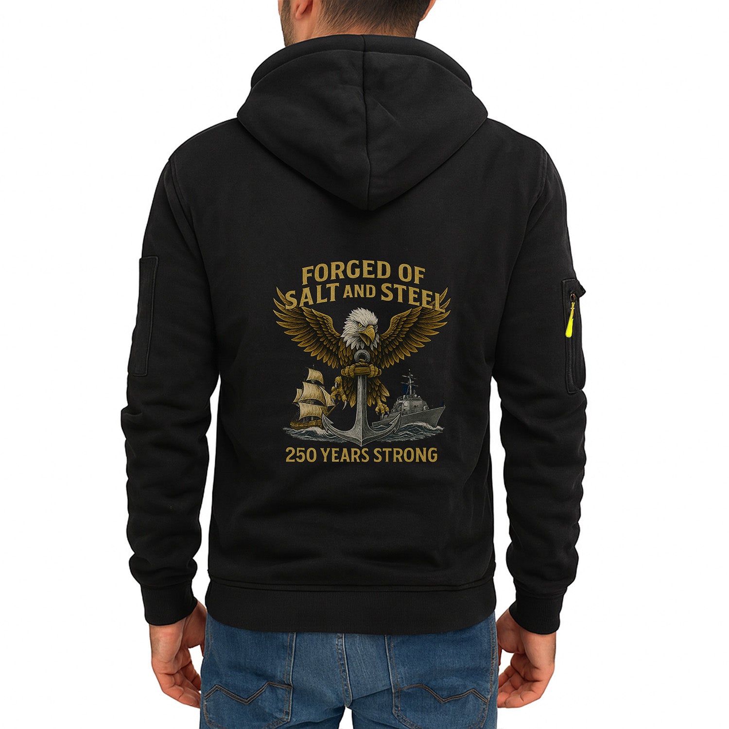 Custom US Navy Ranks Quarter Zip Hoodie TQZ04