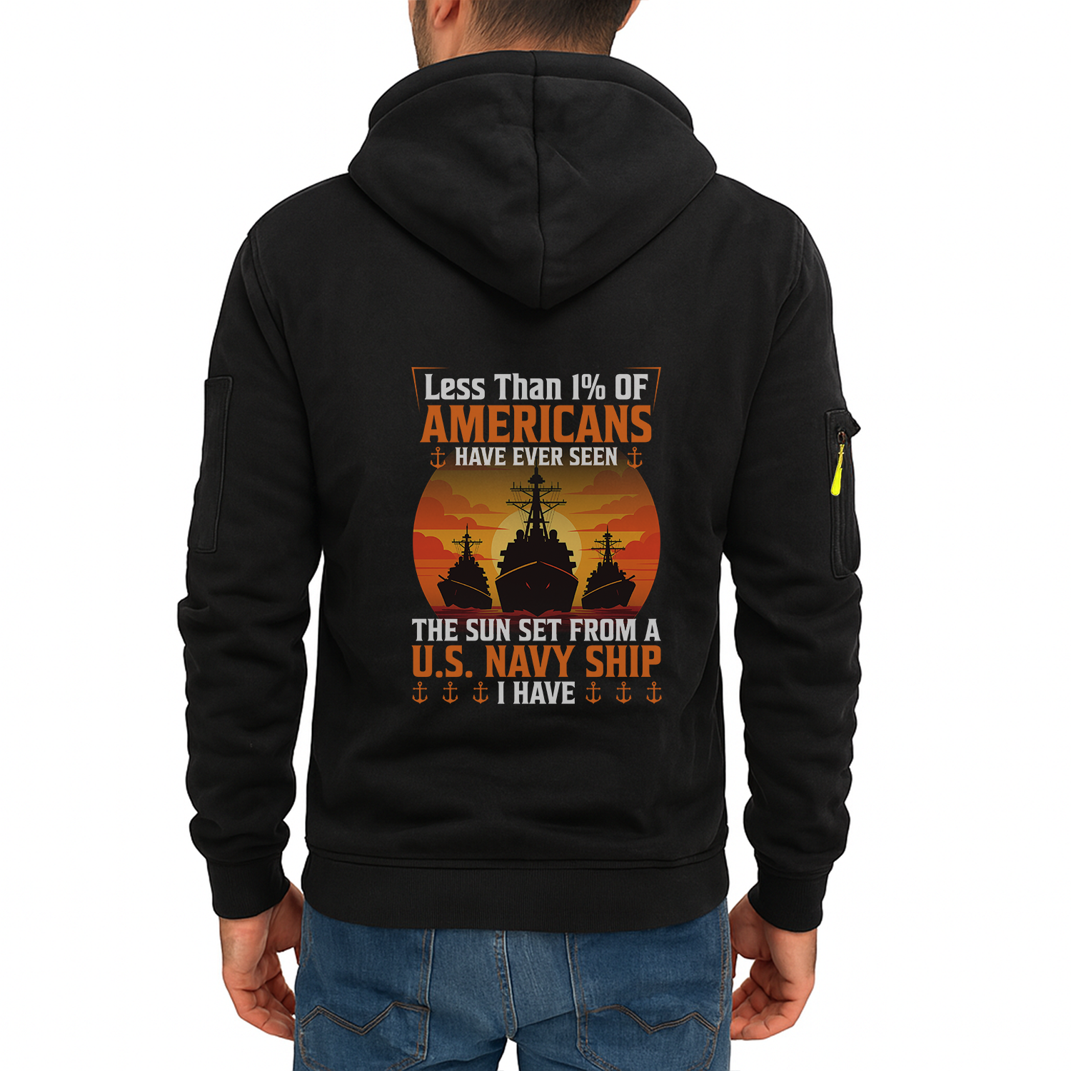 Custom US Navy Ranks Quarter Zip Hoodie TQZ01