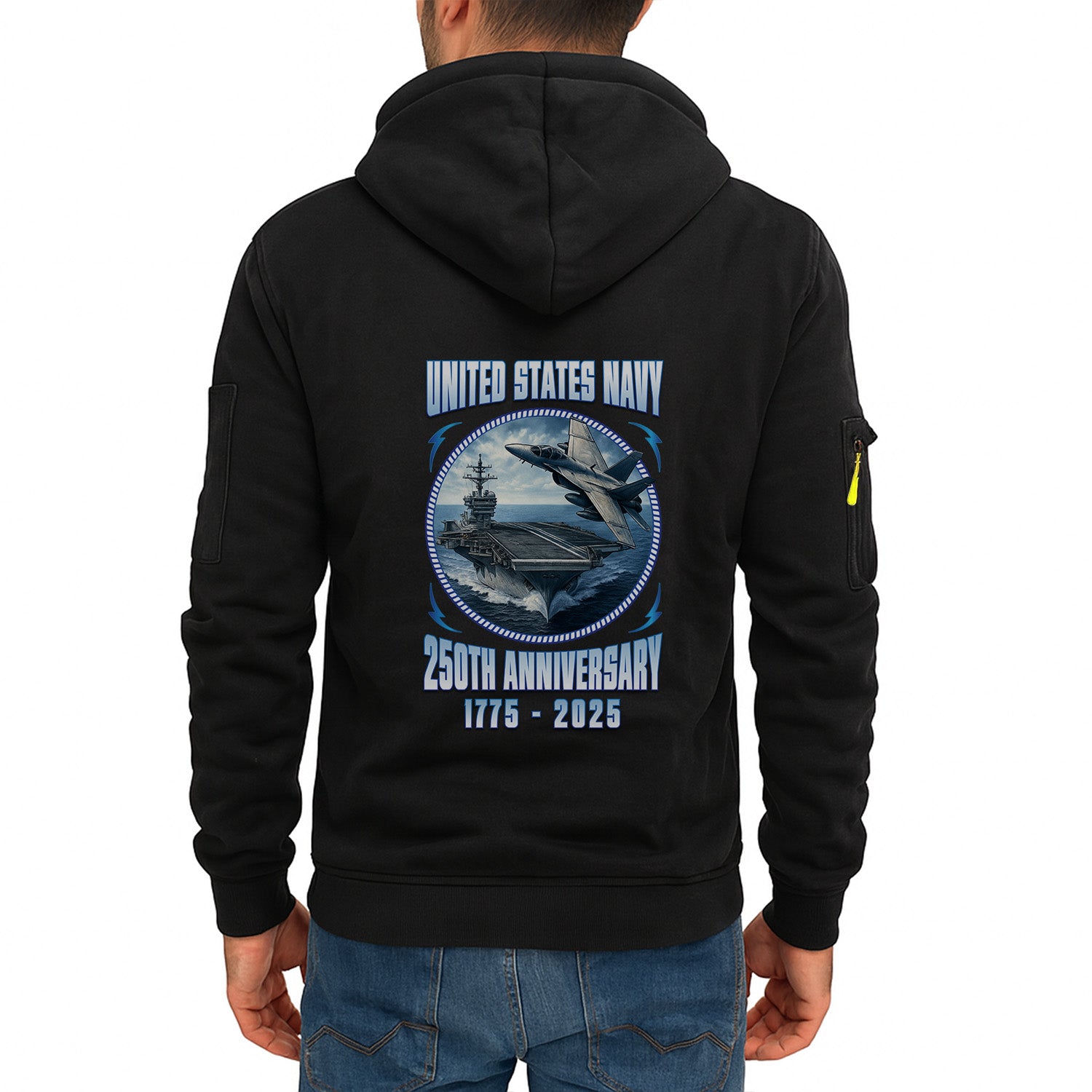 Custom US Navy Ranks Quarter Zip Hoodie TQZ03