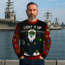 US Navy Light It Up Christmas Ugly Sweater