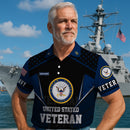 US Navy Veteran Polo Shirt – Bold Crest & Custom Rank Tribute Edition
