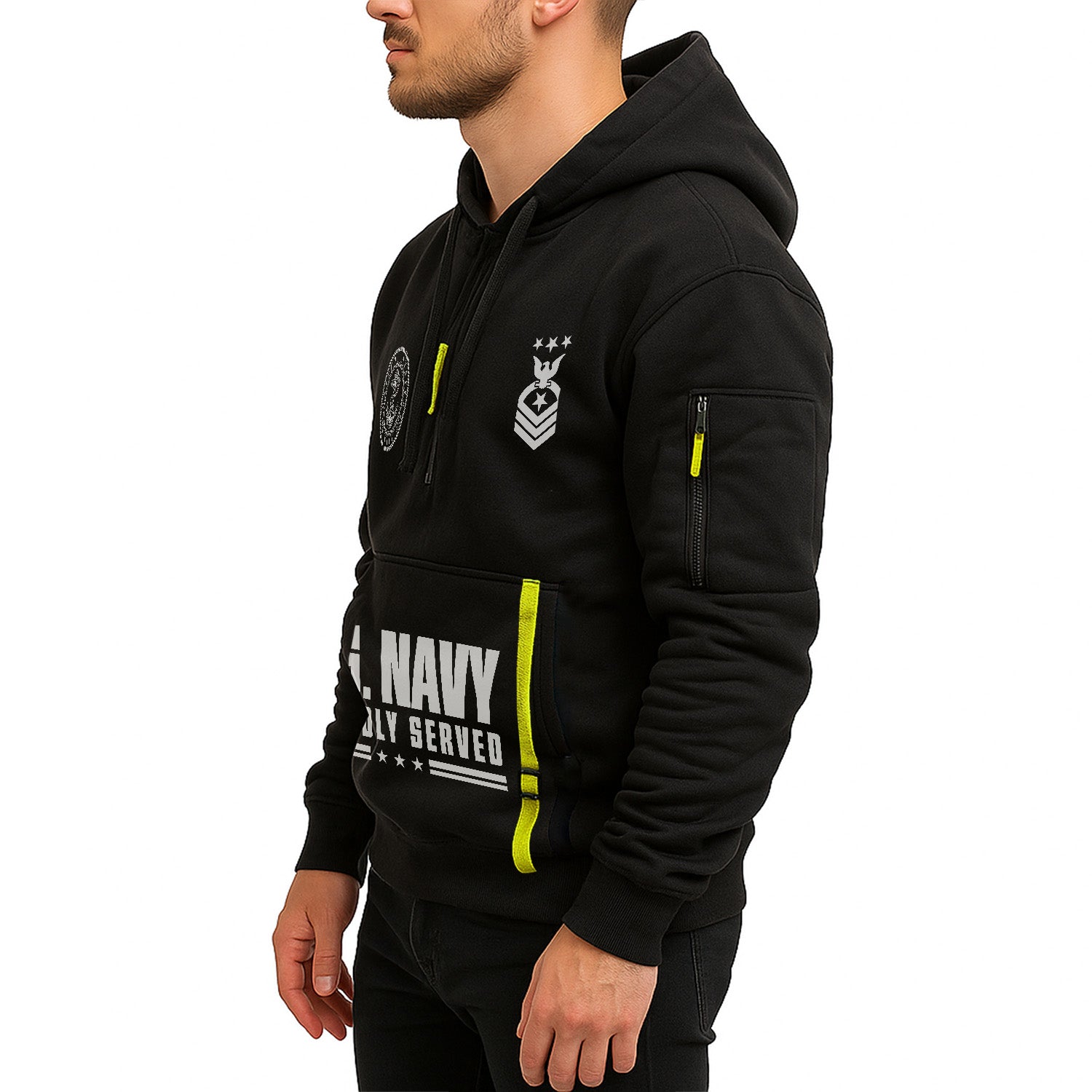 Custom US Navy Ranks Quarter Zip Hoodie TQZ03