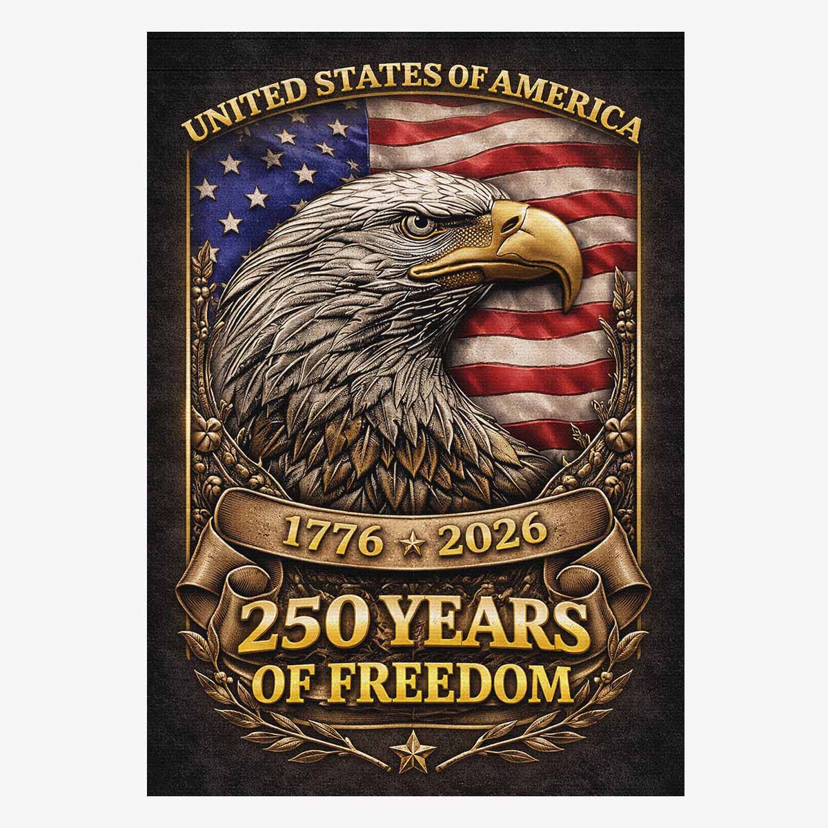 250 Years of Freedom House Flag 1776–2026 Patriotic Eagle Banner
