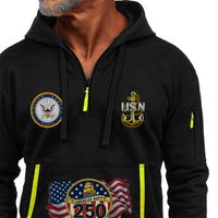 Personalized US Navy Quarter Zip Hoodie TQZ08