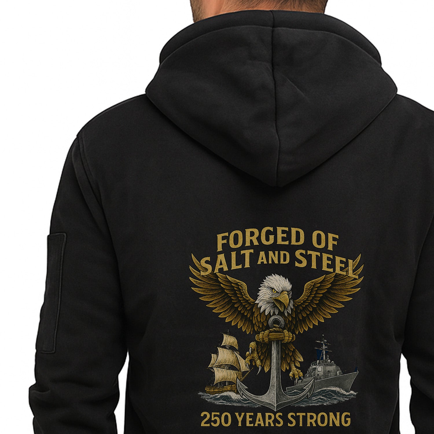Custom US Navy Ranks Quarter Zip Hoodie TQZ04