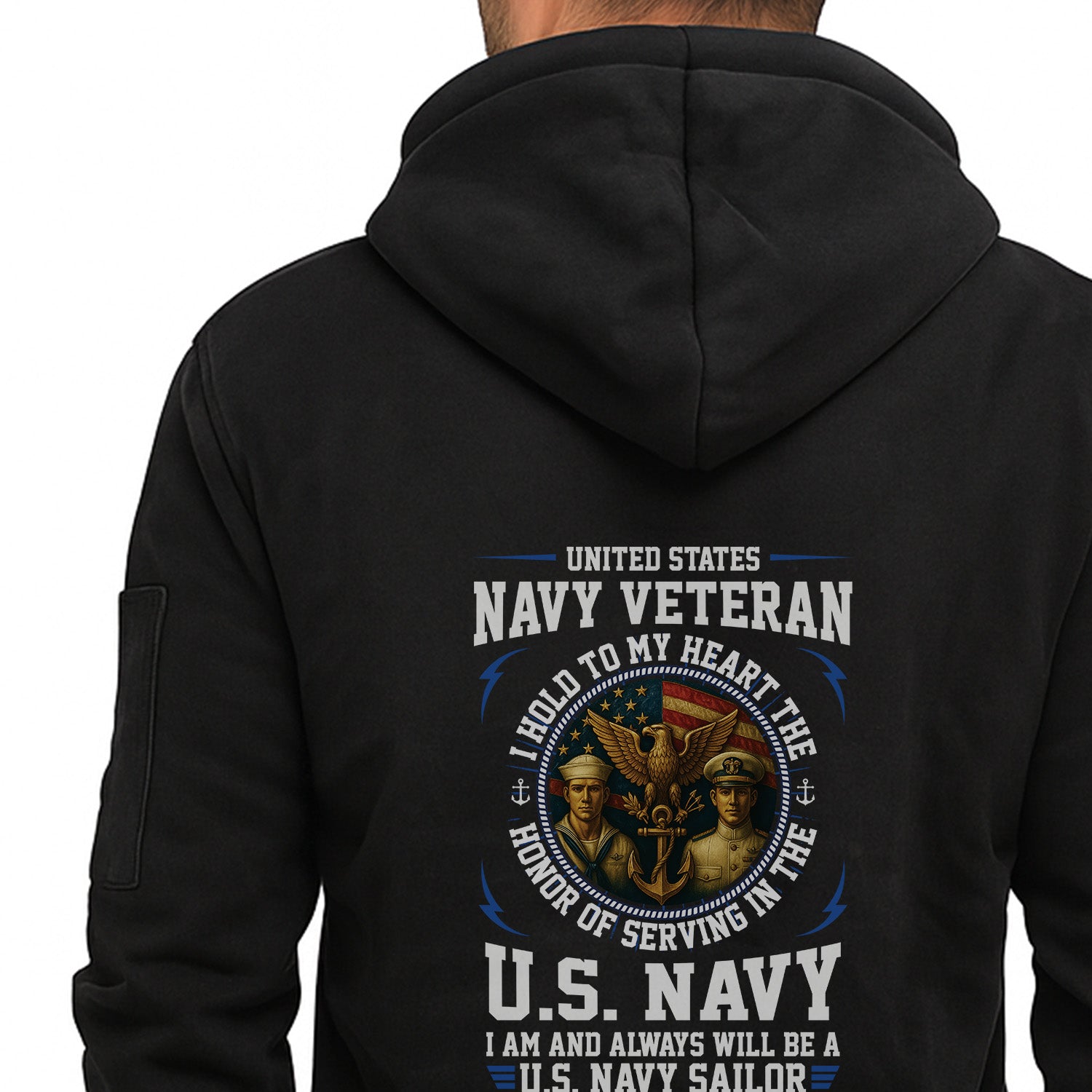 Custom US Navy Ranks Quarter Zip Hoodie TQZ02