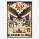 America 250 Patriotic House Flag Eagle 1776-2026 USA Independence Flag