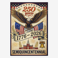 America 250 Patriotic House Flag Eagle 1776-2026 USA Independence Flag