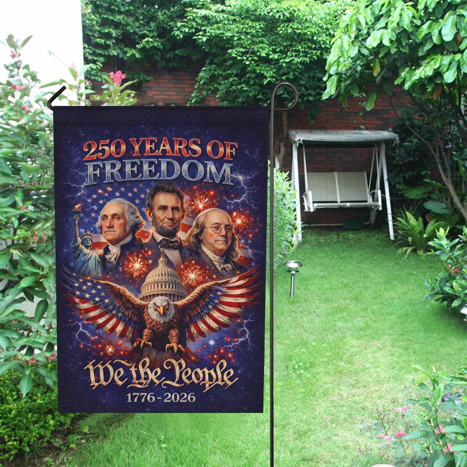 Patriotic Eagle Founding Fathers Garden Flag USA Independence Decor