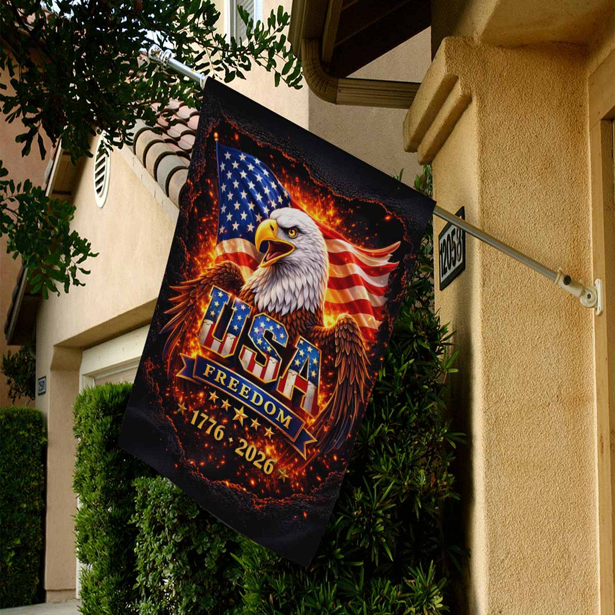 USA Freedom 1776–2026 House Flag – Patriotic Eagle America 250 Banner