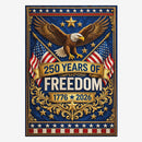 America 250 Patriotic Eagle House Flag 1776-2026 Independence Decor