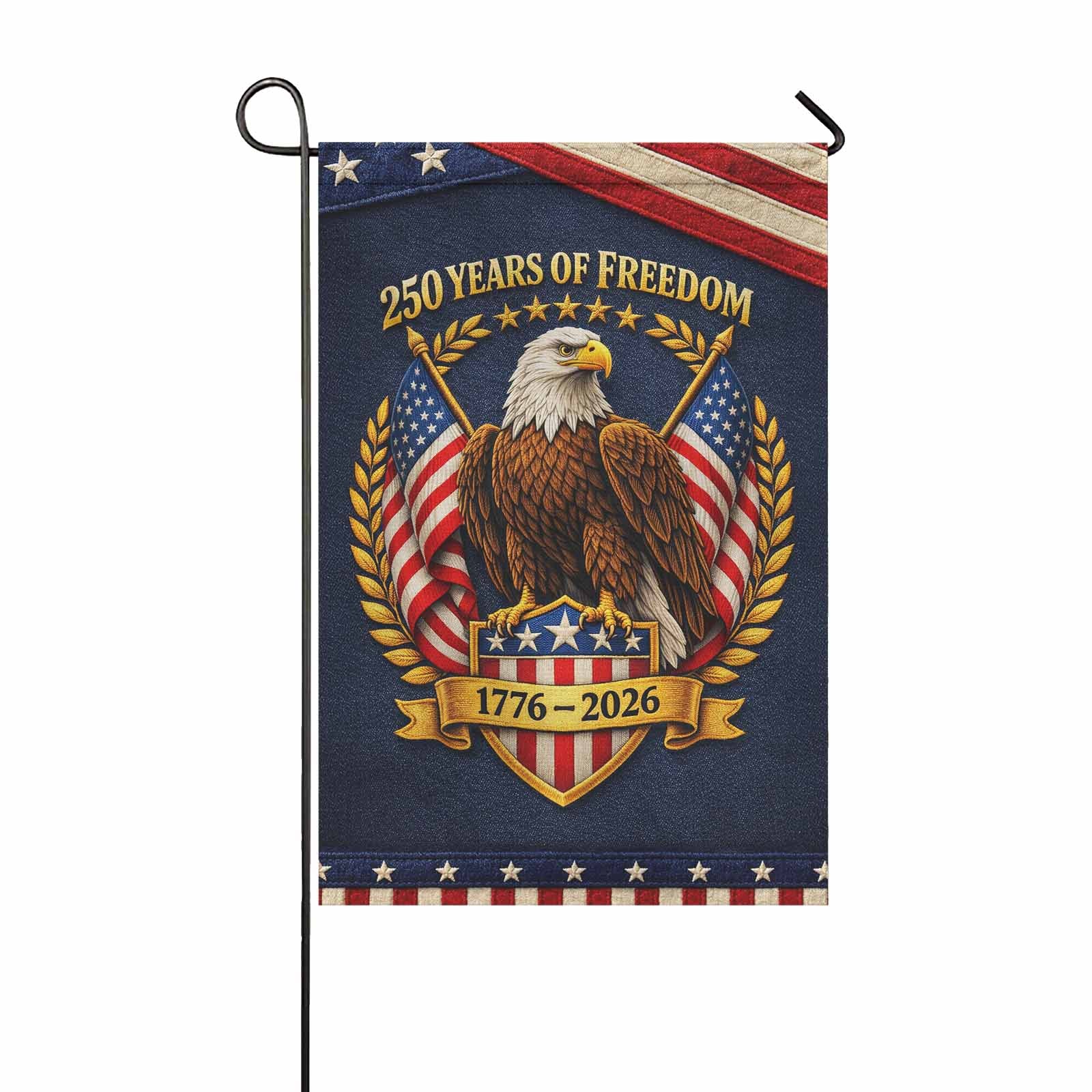 America 250 Garden Flag – 250 Years of Freedom Bald Eagle Crest 1776–2026