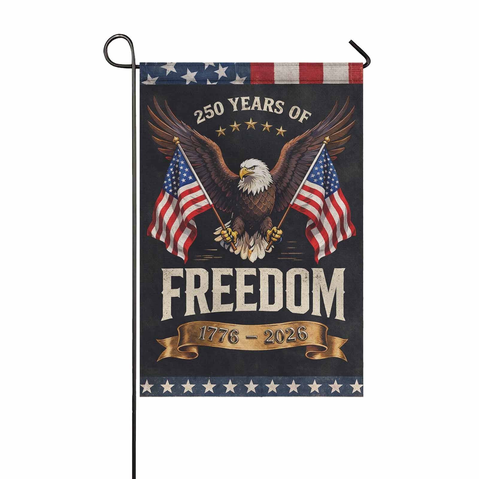 America 250 Freedom Garden Flag 1776–2026 Patriotic Eagle Decor