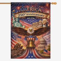 America 250 House Flag 1776–2026 Patriotic Celebration Banner