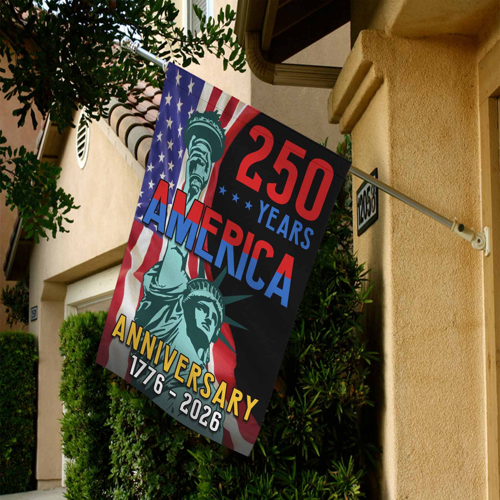 250 Years America Anniversary Garden Flag – Statue of Liberty Patriotic Flag