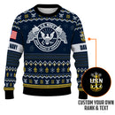 Personalized US Navy Christmas Ugly Sweater UST004