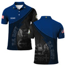 US Navy Polo Shirt – Warship & Eagle Shadow Design with Custom Rank