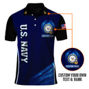 US Navy Polo Shirt – Bold Vertical Text & Navy Seal