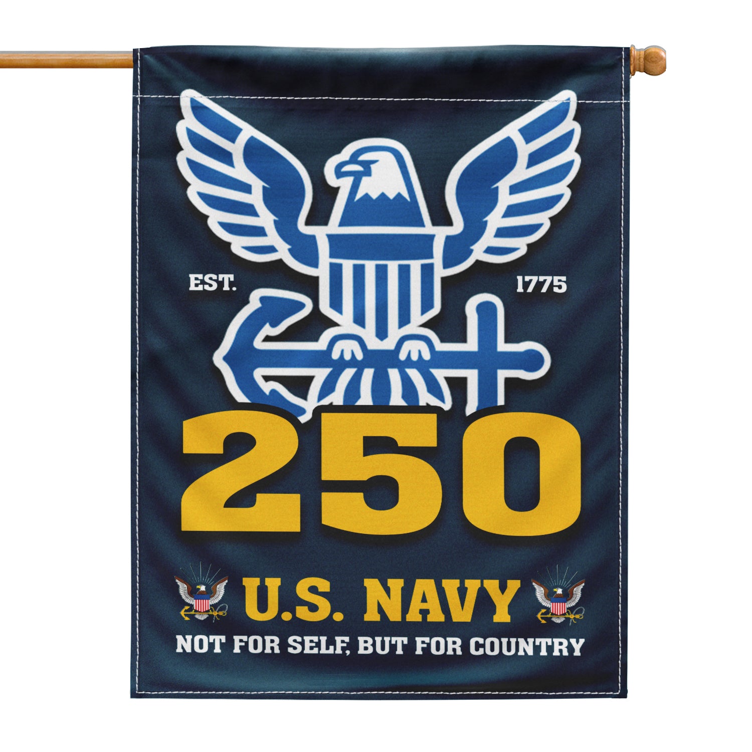 US Navy Est 1775 Not For Self, But For Country Garden Flag Twin-Side Printing