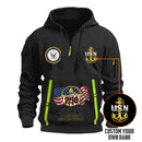 Personalized US Navy Quarter Zip Hoodie TQZ08