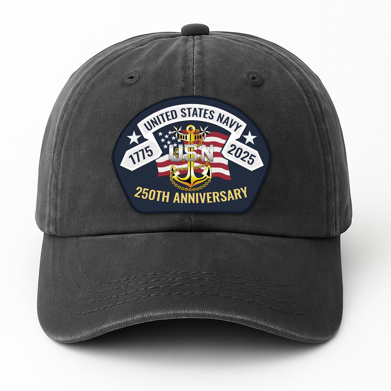 US Navy 250th Anivesary Premium Washed Denim Cap