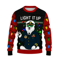 US Navy Light It Up Christmas Ugly Sweater
