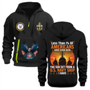 Custom US Navy Ranks Quarter Zip Hoodie TQZ01