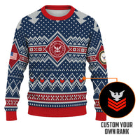 Personalized US Navy Christmas Ugly Sweater TUST09
