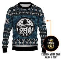 Personalized US Navy Christmas Ugly Sweater JUST06