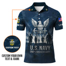 US Navy 250th Anniversary Polo Shirt – Eagle Emblem & Sailor Silhouette