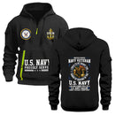 Custom US Navy Ranks Quarter Zip Hoodie TQZ02