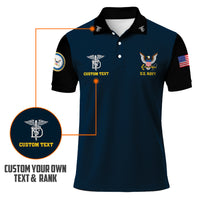 US Navy Polo Shirt – Custom Rank & Text