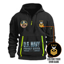 Personalized US Navy Quarter Zip Hoodie TQZ07