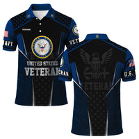 US Navy Veteran Polo Shirt – Bold Crest & Custom Rank Tribute Edition