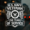 US NAVY Veteran 250 Years Of Service Stickers