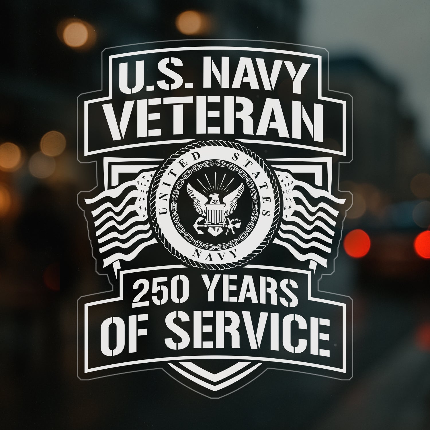 US NAVY Veteran 250 Years Of Service Stickers