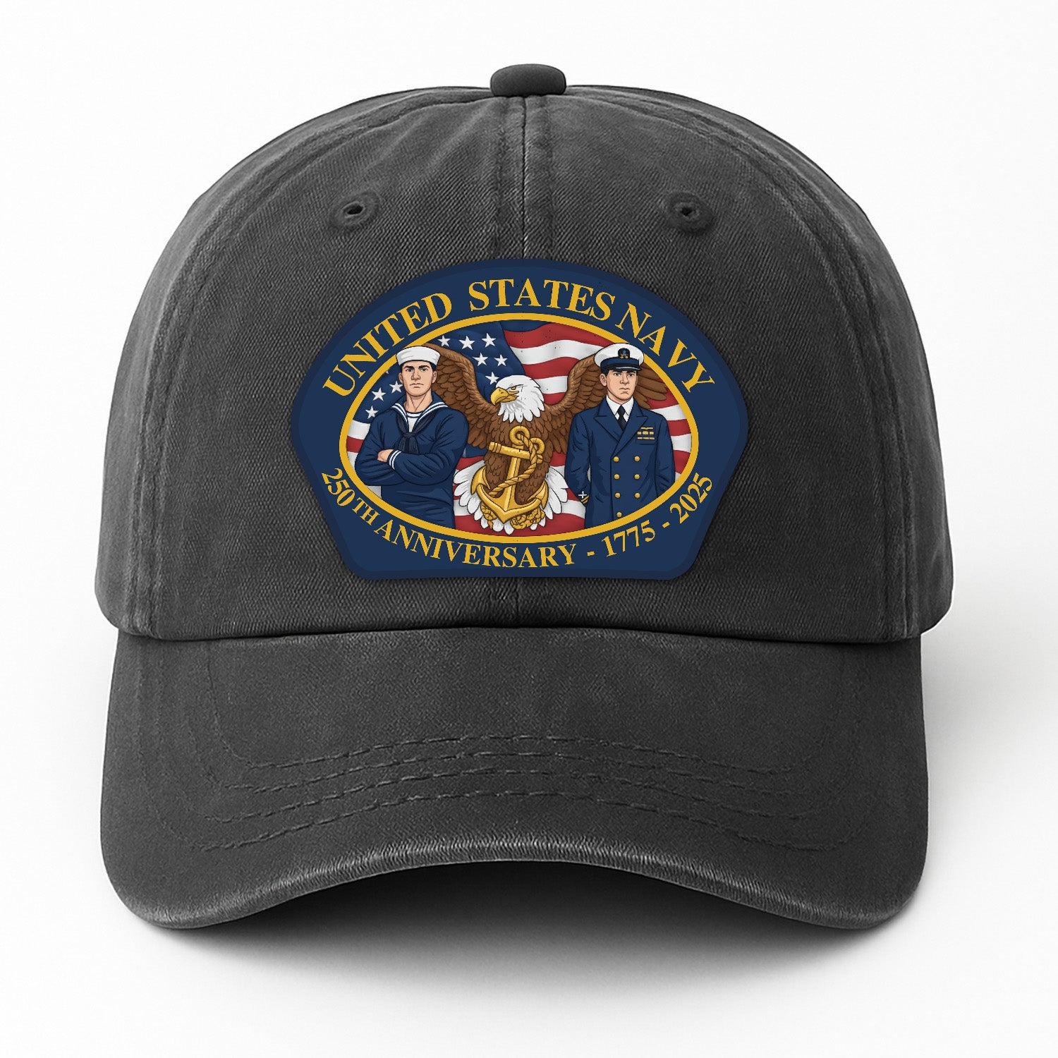 United Stetes Navy 250th Anivesary Premium Washed Denim Cap