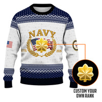 Personalized US Navy Christmas Ugly Sweater TUST10
