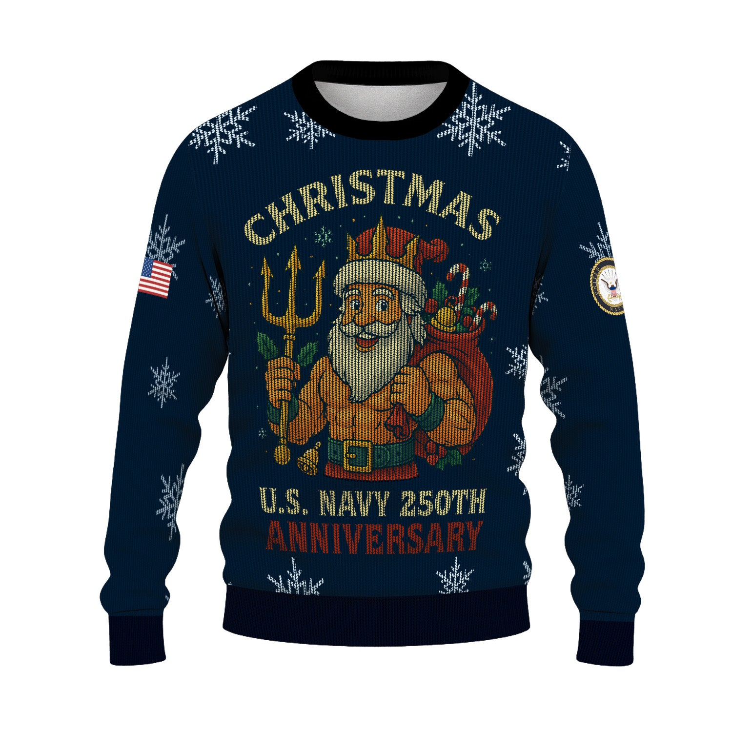 US Navy 250th Anniversary Christmas Ugly Sweater