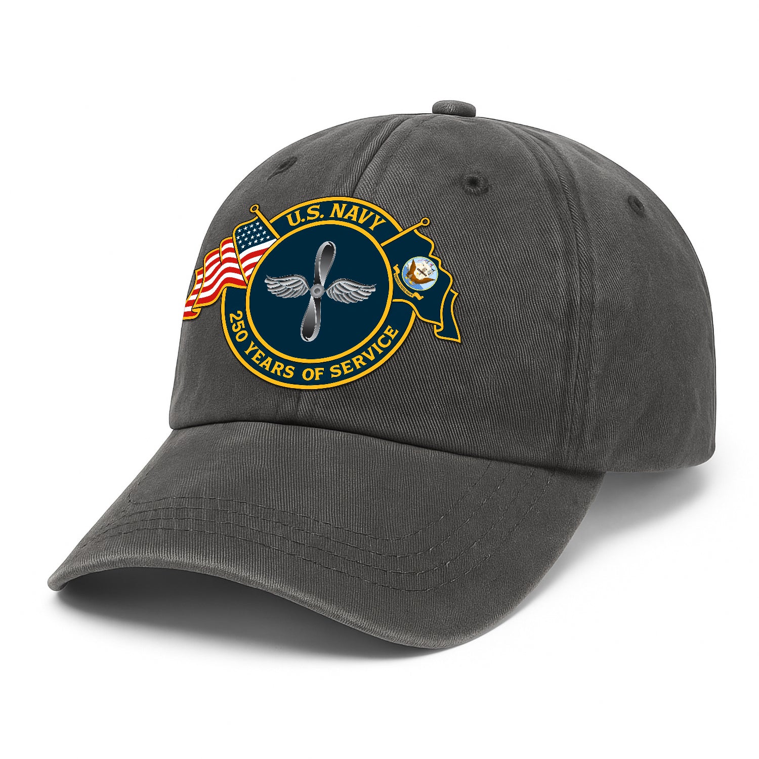 Custom Ranks & Text Premium Washed Denim Cap DC012