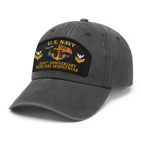 Premium Washed Denim Cap – Embroidered-Effect Print DC003