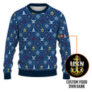 Personalized US Navy Christmas Ugly Sweater UST017
