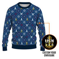 Personalized US Navy Christmas Ugly Sweater UST017