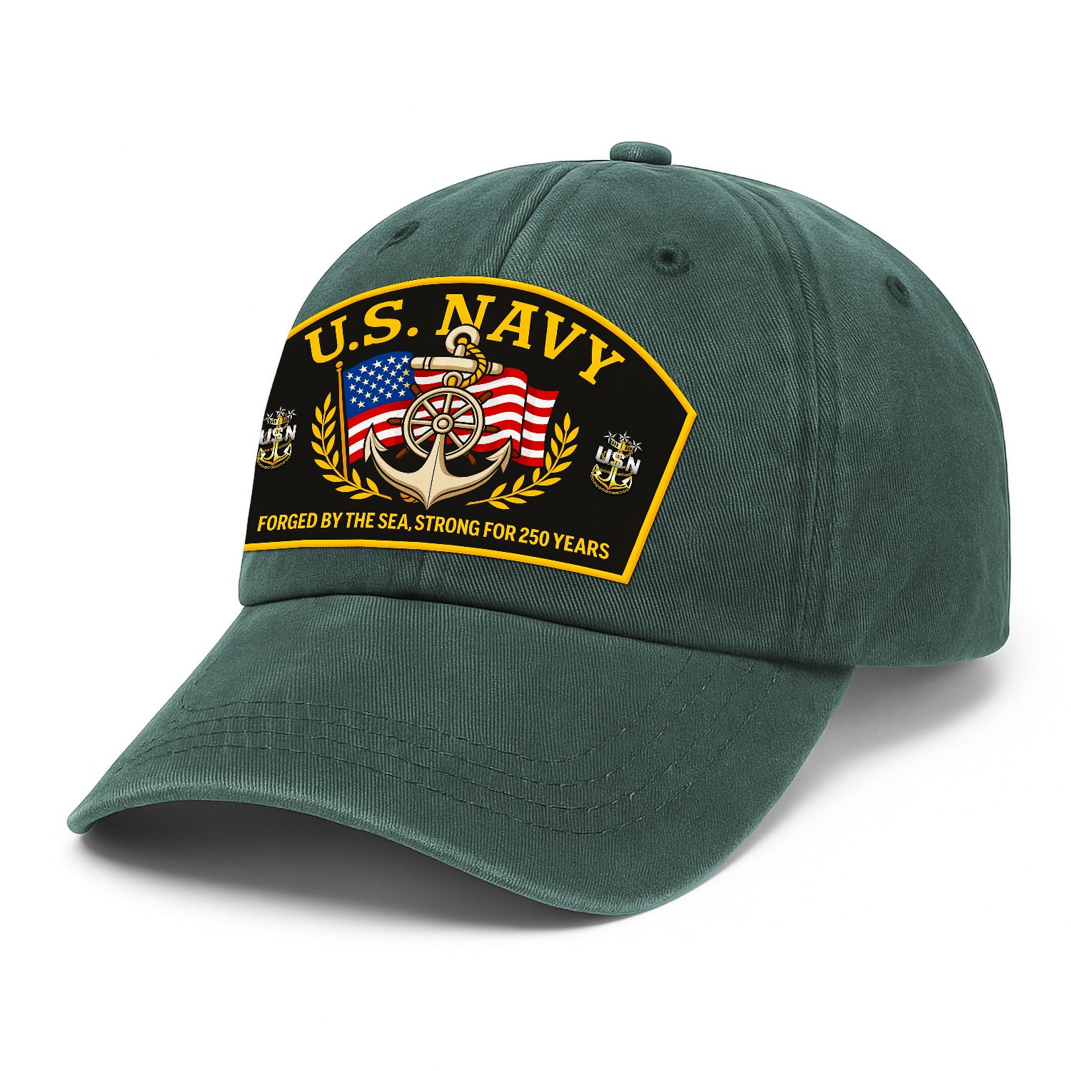 Custom Ranks & Text Premium Washed Denim Cap DC013