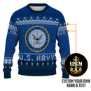 Personalized US Navy Christmas Ugly Sweater UST018