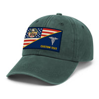 Custom Ranks & Text Premium Washed Denim Cap DC017