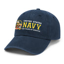 Custom Ranks & Text Premium Washed Denim Cap DC011